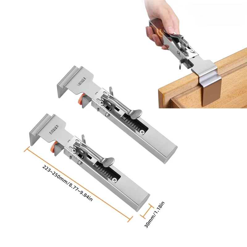 Drawer fastening clip Drawer front mounting clip for accurate and quick installation of drawer panels, adjustable