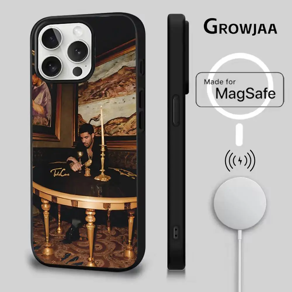 Funda de teléfono Rapper D-Drake para iPhone 17,16,15,14,13,12,11,Pro,Max,Plus,Mini,SE4,E, carga inalámbrica Magsafe magnética