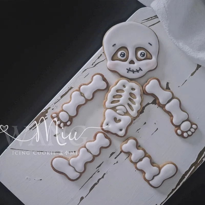 6Pcs/Set Halloween Baking Stuff Classical Skeleton Frosting Cookie Mould Creative Halloween Party Decorating Kitchen Pasty Tools