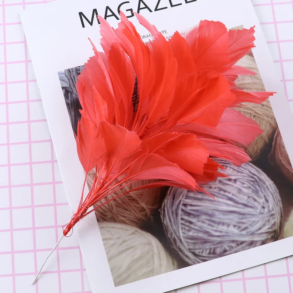 1bunch/lot Goose Feather Flower for Hat Headdress Home Decoration Belly Latin Dance Headpieces DIY Crafts Accessories Plumes