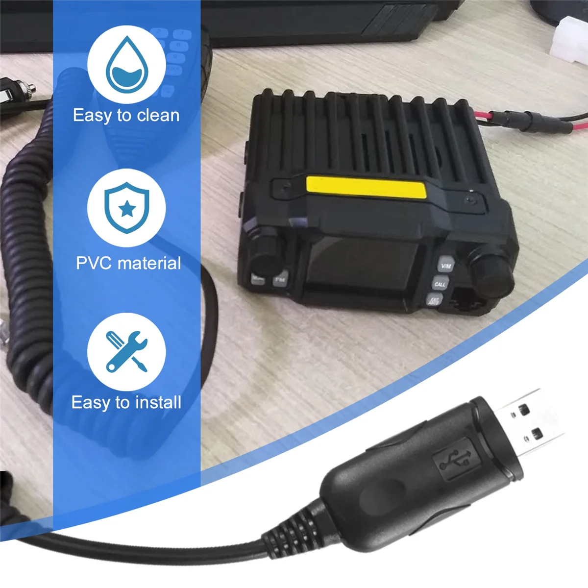 B49CUSB Programming Cable For QYT KT-8900R,KT-8900D,KT-7900D Mobile Transceiver - view 2