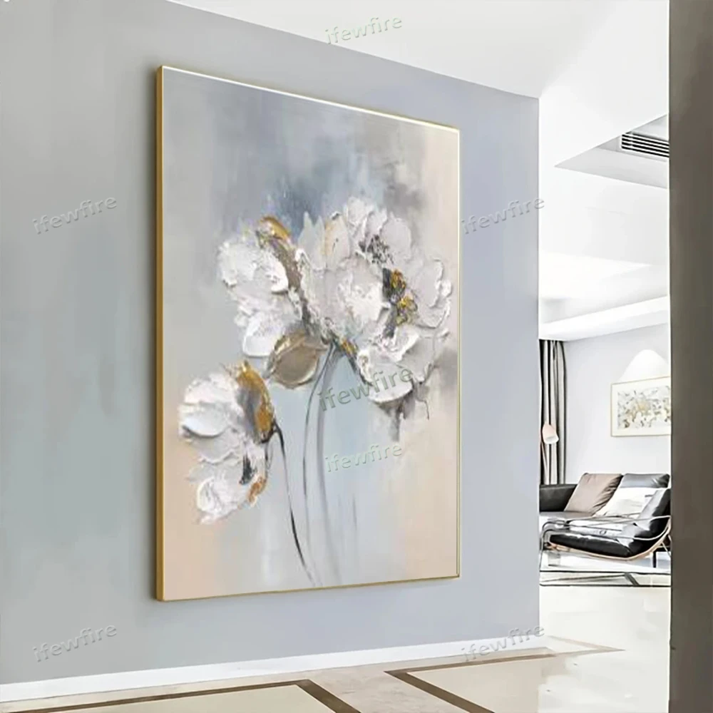

Hand Drawn Texture Flower Abstract Oil Painting Decoration Poster Room Decoration Large Modern Home Wall Decoration