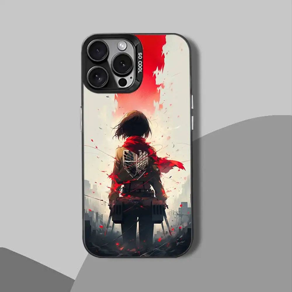 Anime M-Mikasa-ES funda de teléfono genial para iPhone 15,17,12,14,13,16,11,Mini,Max,Air,Plus,Pro,E funda protectora negra