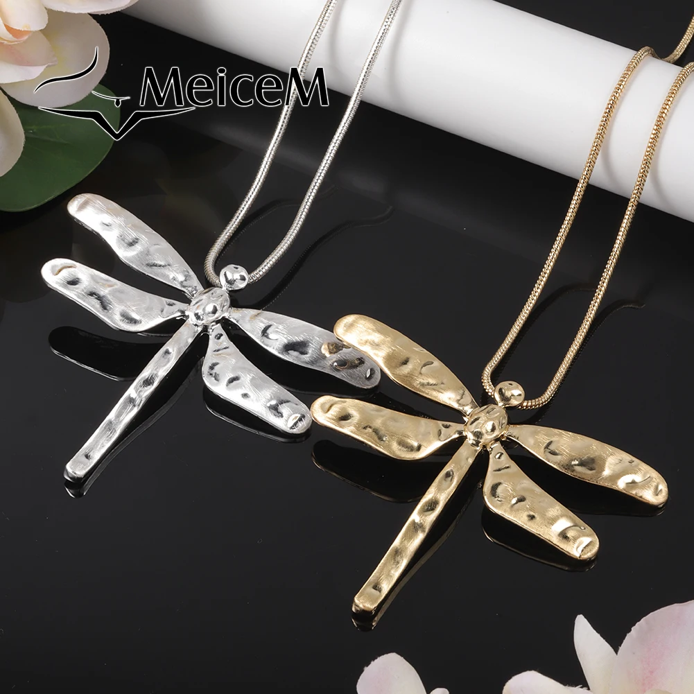 MeiceM złoty kolor ważka Chokers emalia biżuteria w stylu Vintage wisiorek pomysły na prezenty łańcuszki estetyczne akcesoria naszyjniki dla kobiet