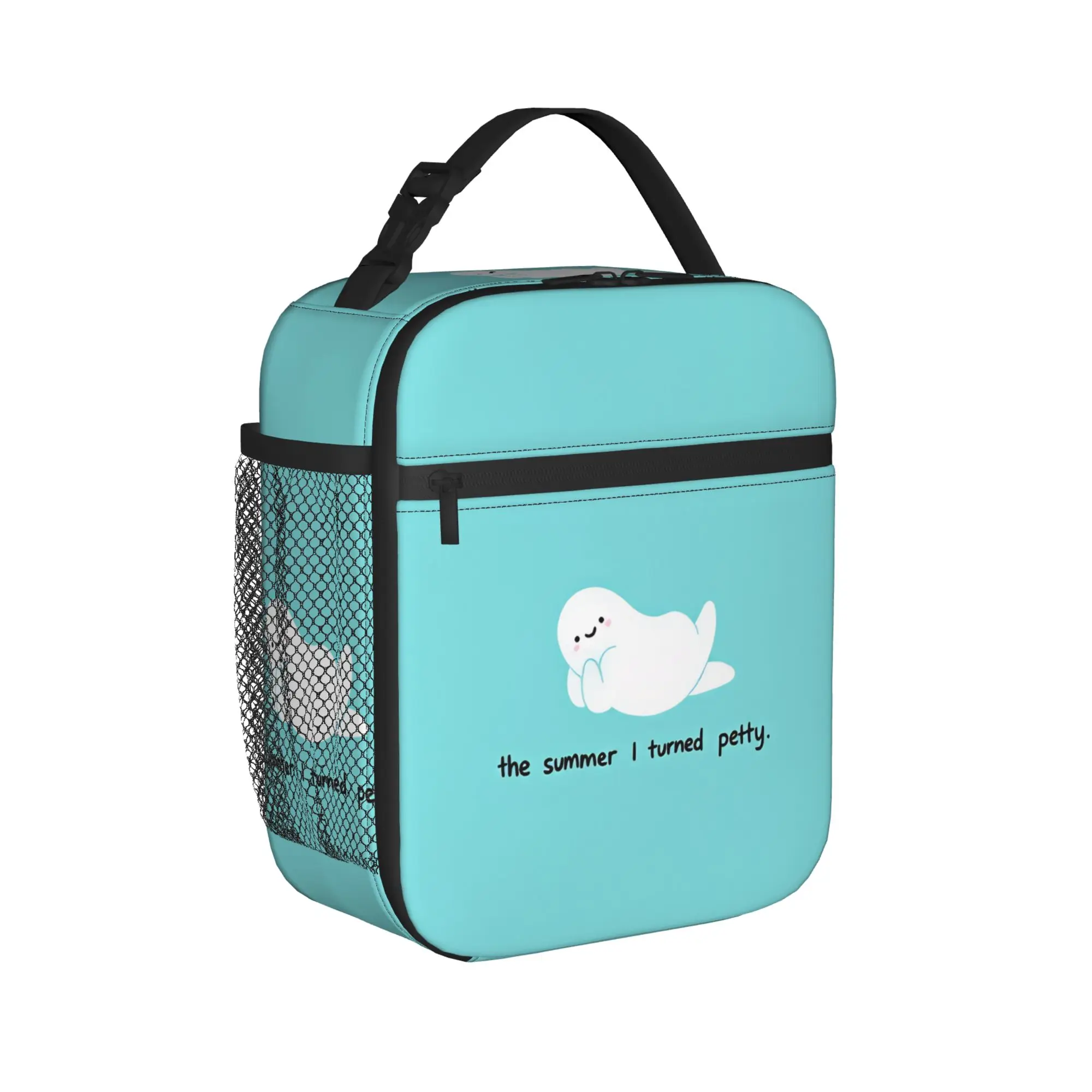 Cute Seal Lunch Bag  Picnic Lunch Box For Women Fun Graphic Design Tote Food Bags Oxford Portable Cooler Bag