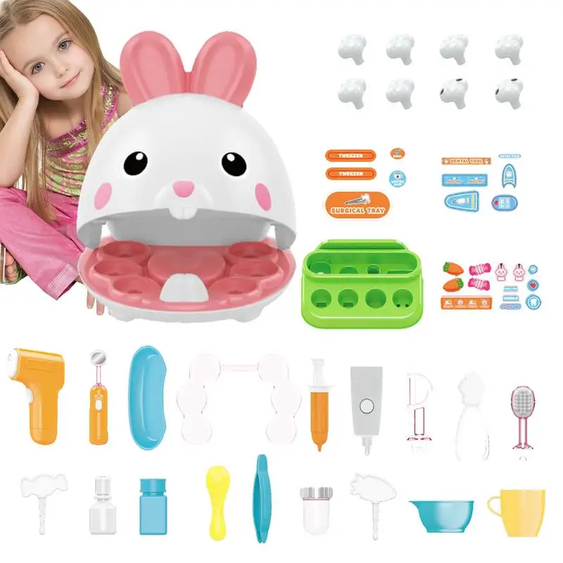 

Dentist Toy Set Cute Bunny Pretend Dentist Play Set Creative Kids Dentist Play Set For Children STEM Education Christmas