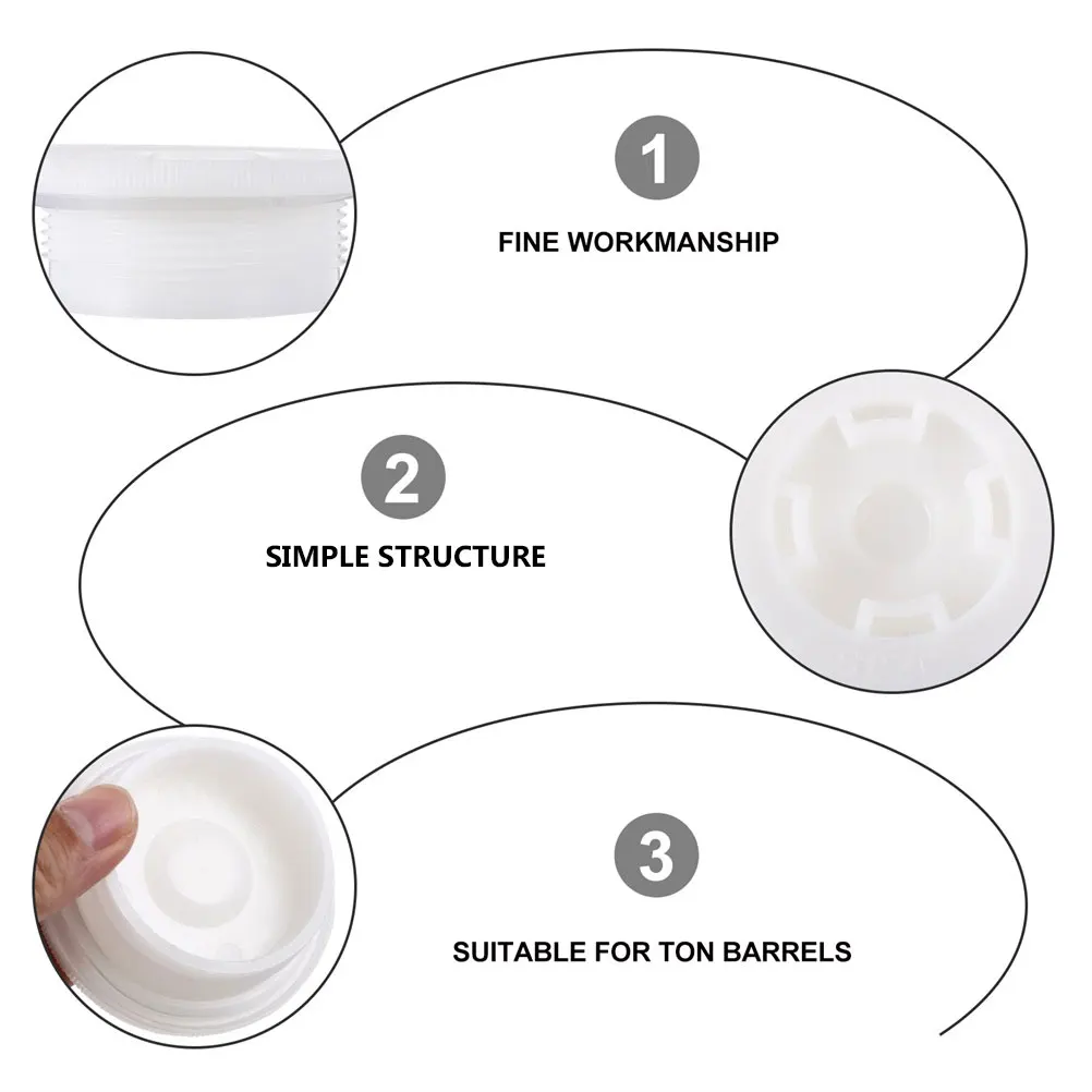 

20 Pcs Buckets Chemical Barrel Cover Water Proof Fine Thread Bung Caps White Plastic