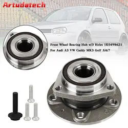 Artudatech Front Wheel Bearing Hub w/3 Holes 1K0498621 For Audi A3 VW Caddy MK3 Golf 5/6/7 Car Accessories