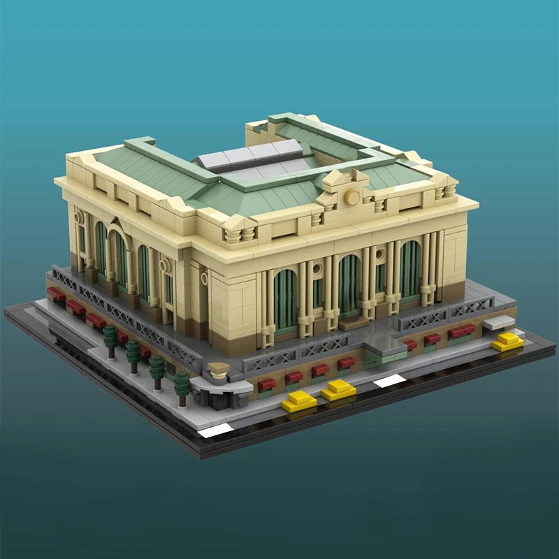 1260 pièces de construction modulaires personnalisables Grand Central Terminal MOC, jouet créatif DIY pour enfants, cadeau d'anniversaire pour garçons