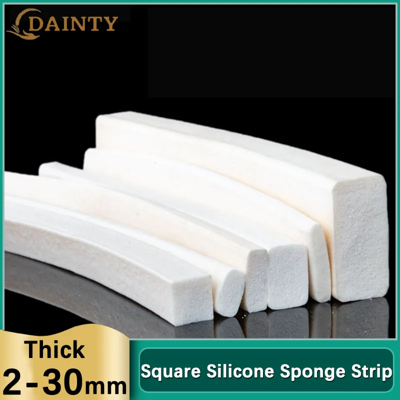 

Square Silicone Sponge Strip White Silicone Rubber Foamed Sealing Strips Door Window Gasket Trim Seal Width 4/5/6/8/10/12-40mm