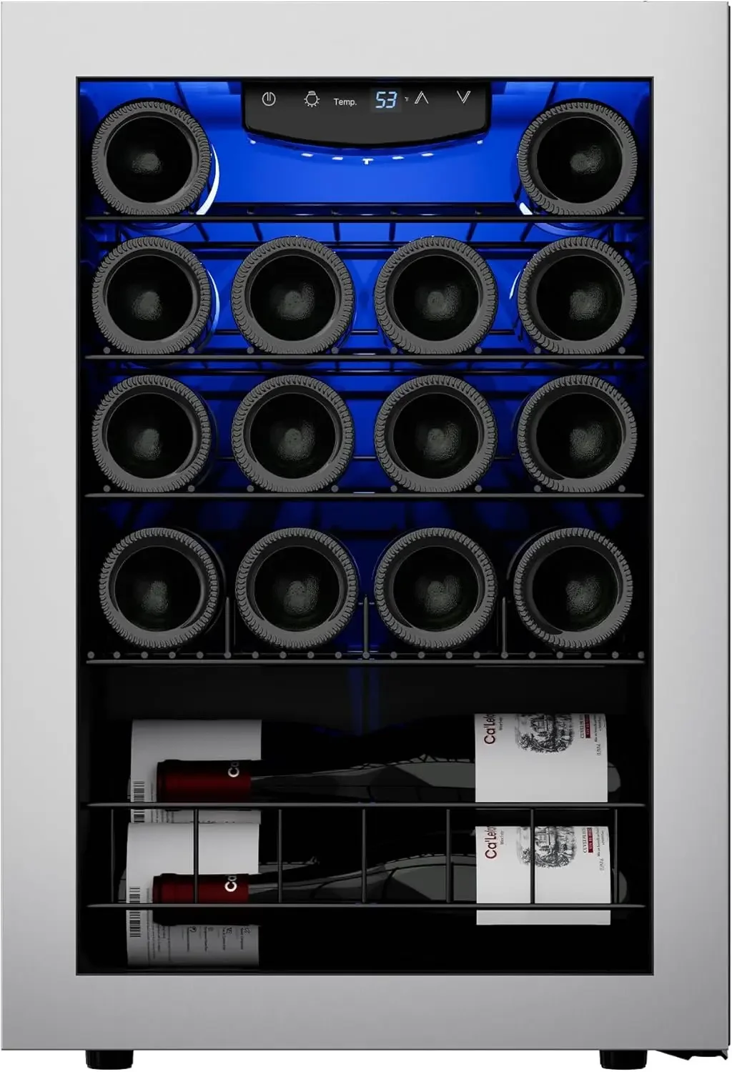 Wine Fridge, 20 Bottles Wine Cooler with Digital 38-65℉ Temper Control, Wine Cooler Refrigerator Freestanding and Unde