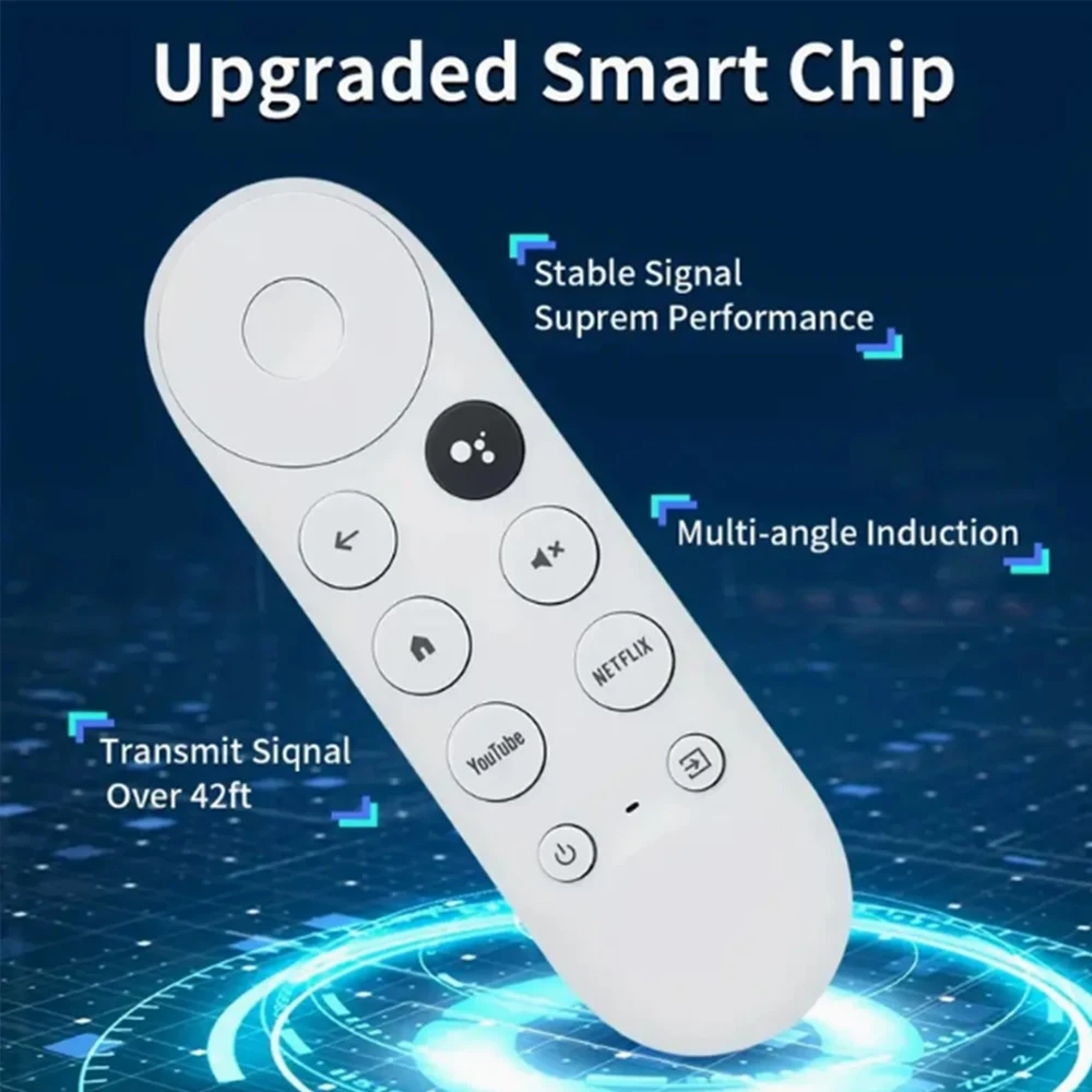 Control Remoto de Voz G9N9N para Google Chromecast 4K, Reproductor Multimedia Compatible con Chromecast con Control por Voz