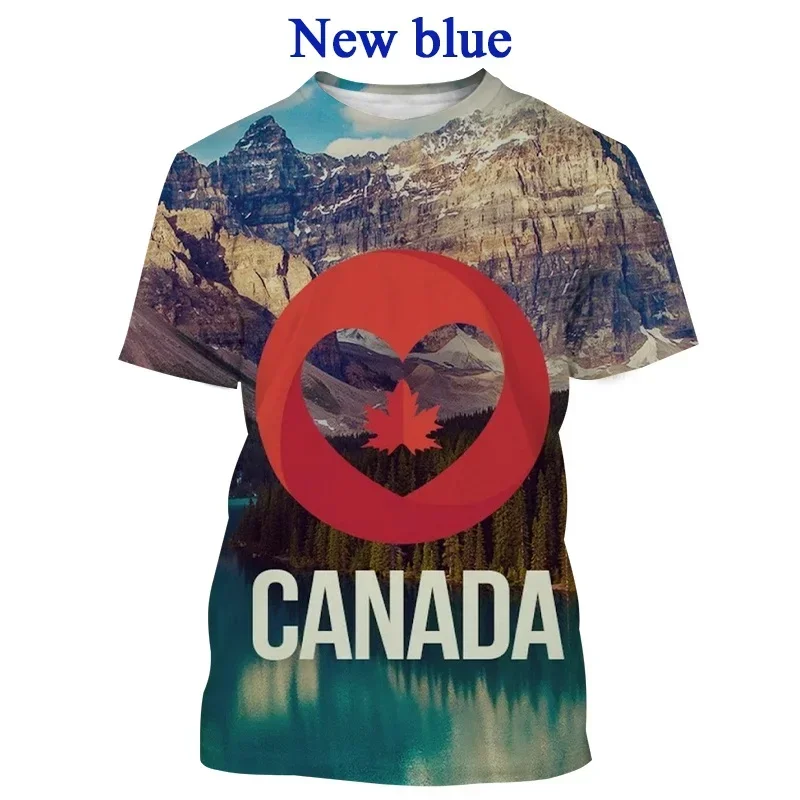 Summer Harajuku 3D Printing CANADA National Flag Emblem T Shirt CANADA Spiritual Totem Graphic T-shirts Men Fashion Cool Clothes