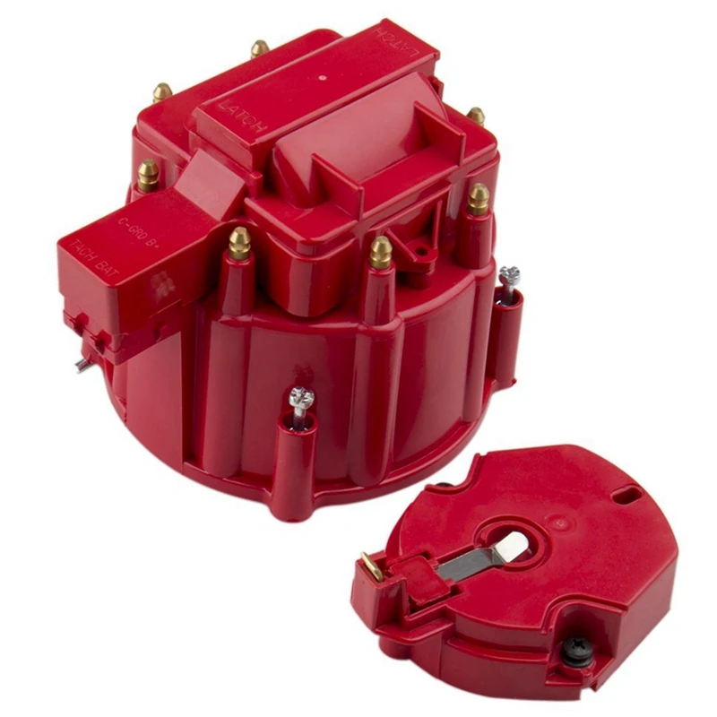 Red Male Hei Distributor Cap Coil And Rotor Replacement For Sbc Bbc 305 350 454