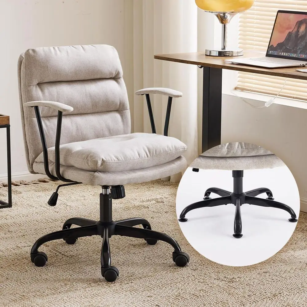 

Comortable Oice Desk Chairs with/No Wheels,Dual-Base,Removable Armrests,Adjustable Comy Swivel Computer Task Nail Tech Chair or