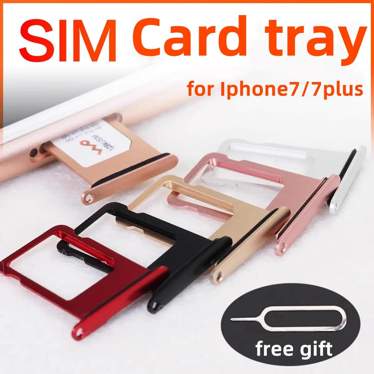 SIM Card tray For Iphone7/7Plus Card slot drawer Holder drawer chip card tray Sim Card Reader Socket for Iphone7Plus A1660 A1661