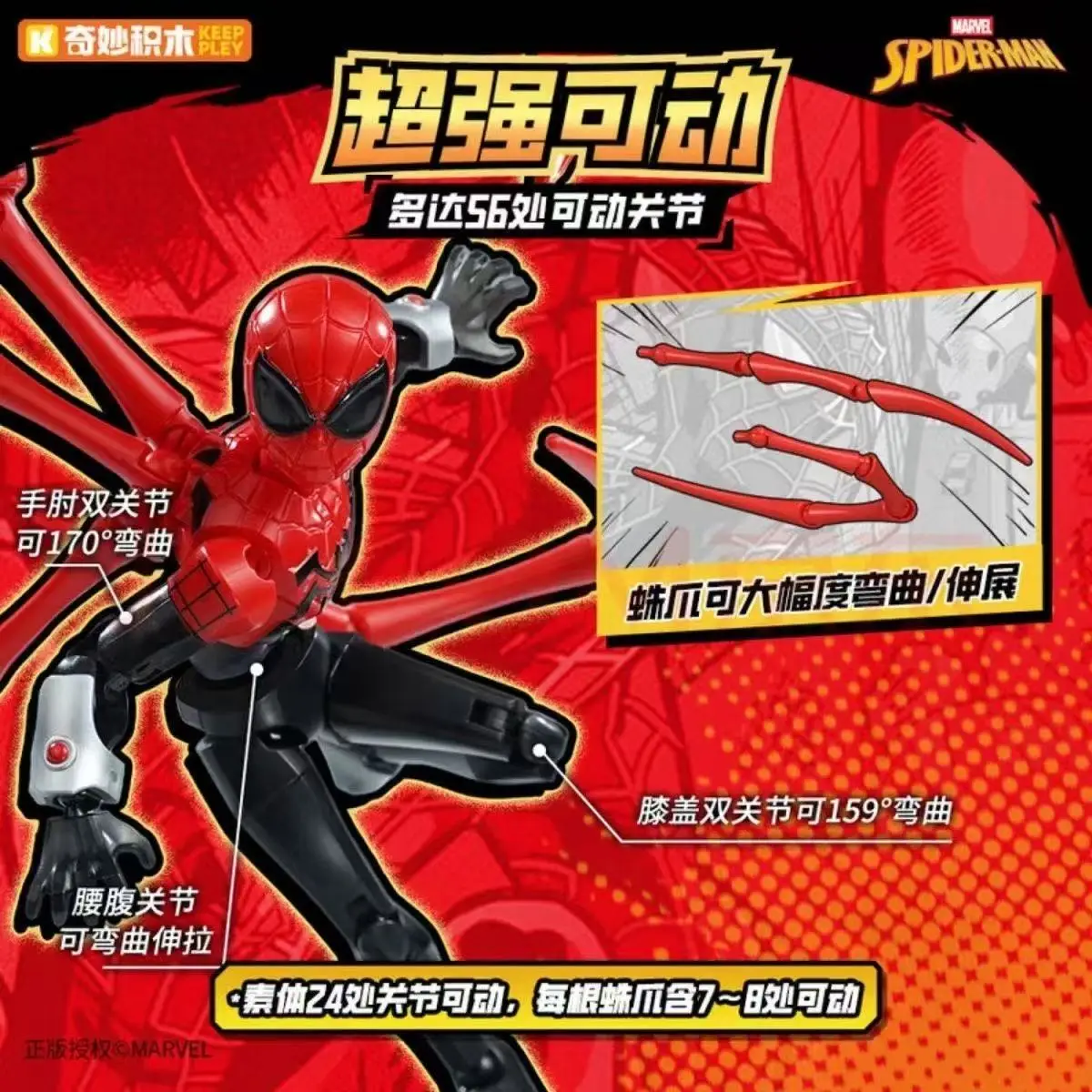 Keeppley Original Marvel Avengers Spider‑Man Building Block Toys Action Anime Figure Assembled Model Desk Ornament Fans Gifts - view 6