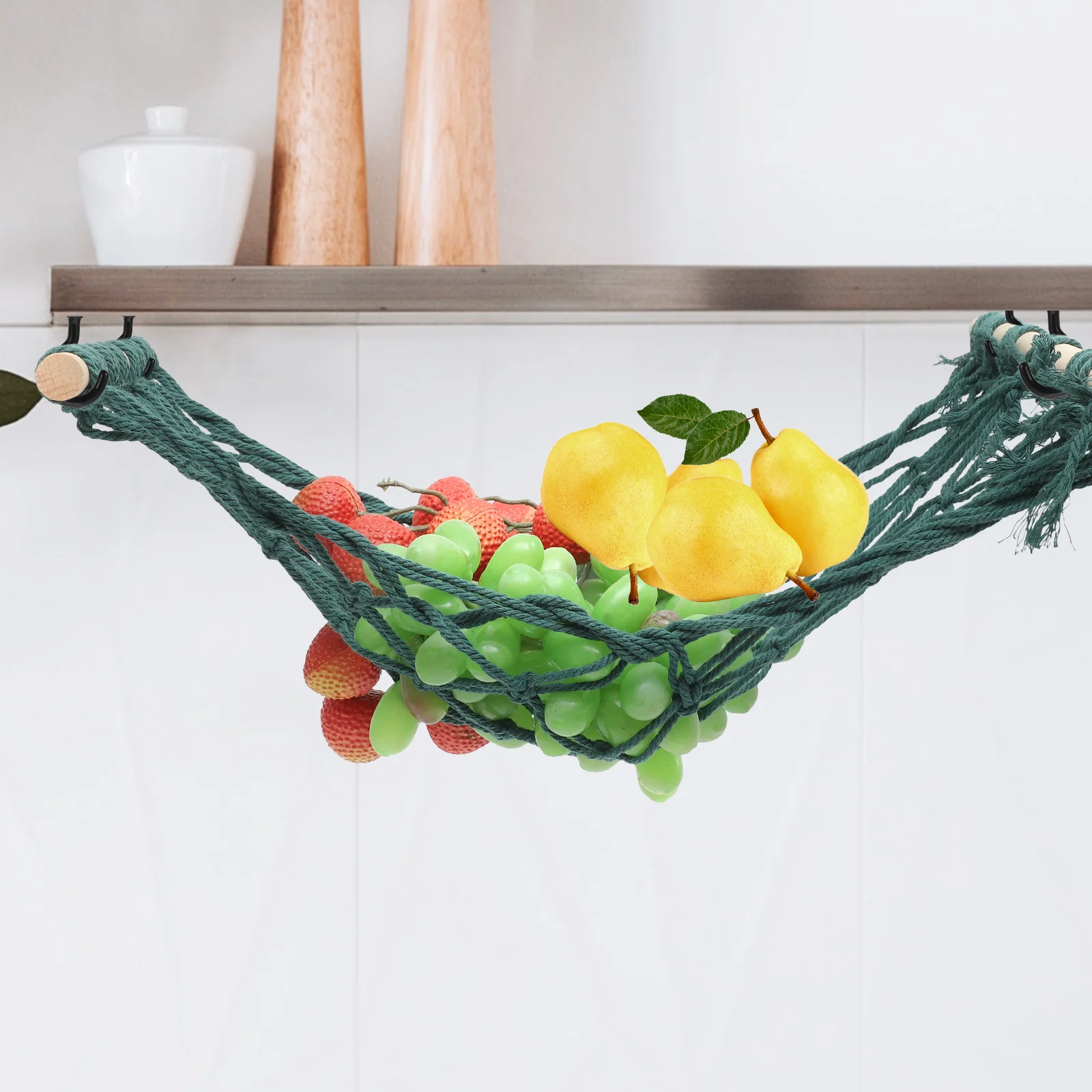 

Fruit Hanging Basket Bags for Kitchen and Vegetable Storage Holder Net Cotton Rope Organizer