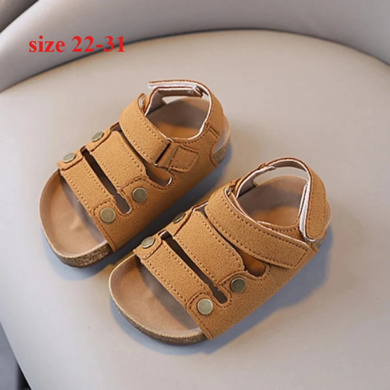 2026 Summer Kids Sandals for Boys Soft Non-Slip Beach Shoes First Walkers Soft Sole Sandals for Toddlers Aged 2-6 Years