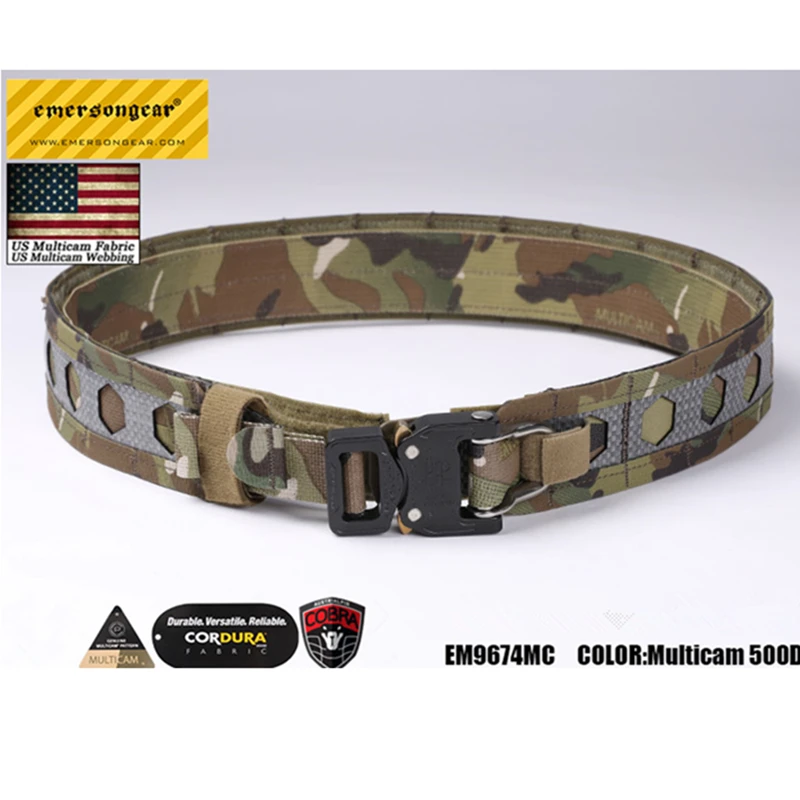 Emersongear FS Tactical Bison Belt 2 Layer Quick Detach Metal Buckle Battle Belt Lightweight MOLLE Hunting Airsoft Waistband Equ