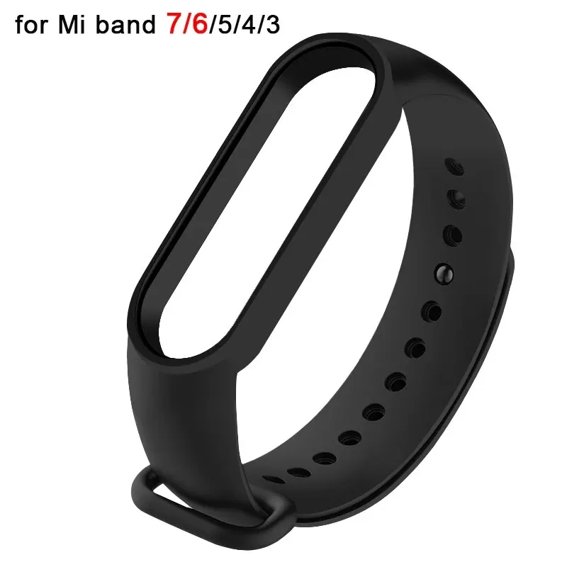 สายนาฬิกาสำหรับ Xiaomi Mi band 7 6 5 4 3สายรัดข้อมือซิลิโคนสำหรับ miband 5 6 NFC สายกีฬาทดแทนสำหรับ Mi band 7 6 3 4 5