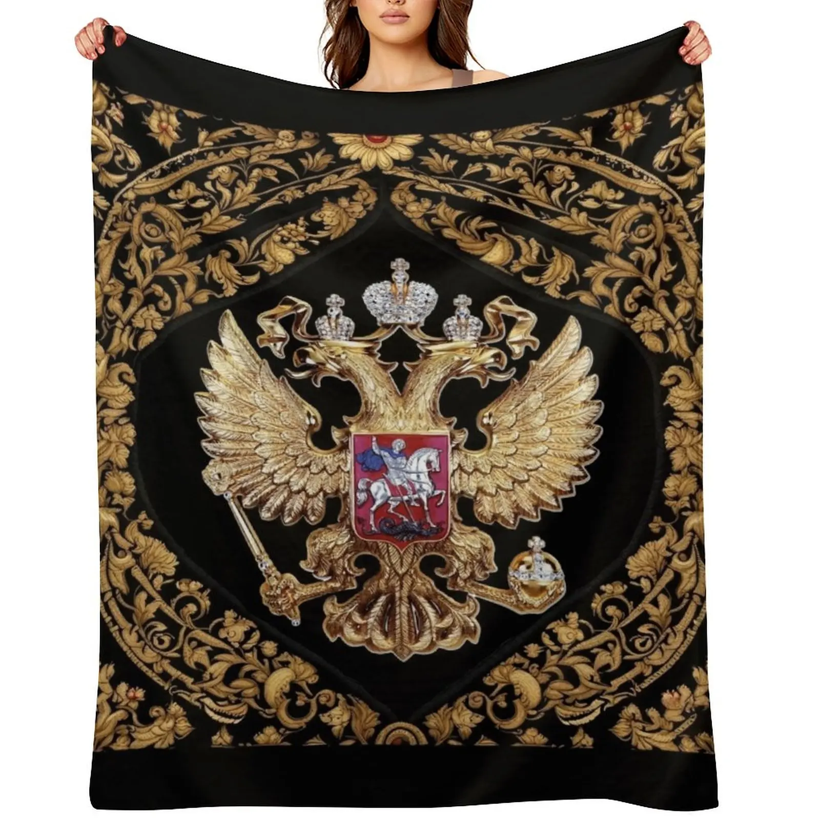 

Russian Coat of Arms tapestry art. Russian gifts. Throw Blanket Blankets For Baby Beach blankets ands decorative Blankets
