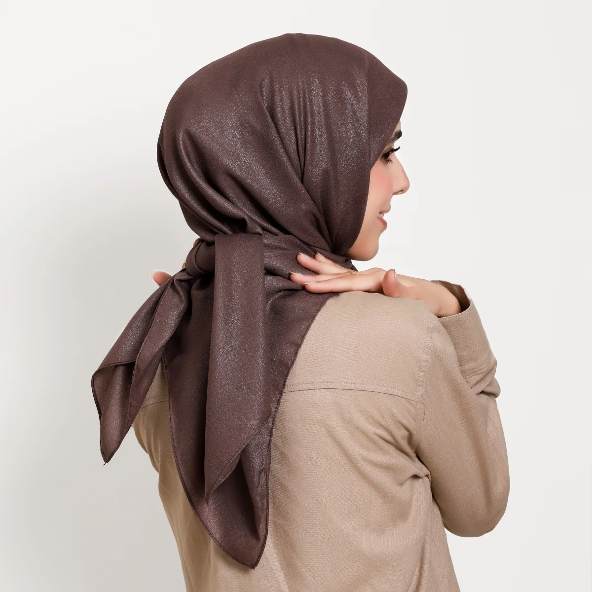 

110cm Women Shinny Chiffon Square Scarf Hijab Headscarf Wrap Turban Bandanas Soft Foulard for Women Muslim Islamic Headwear New