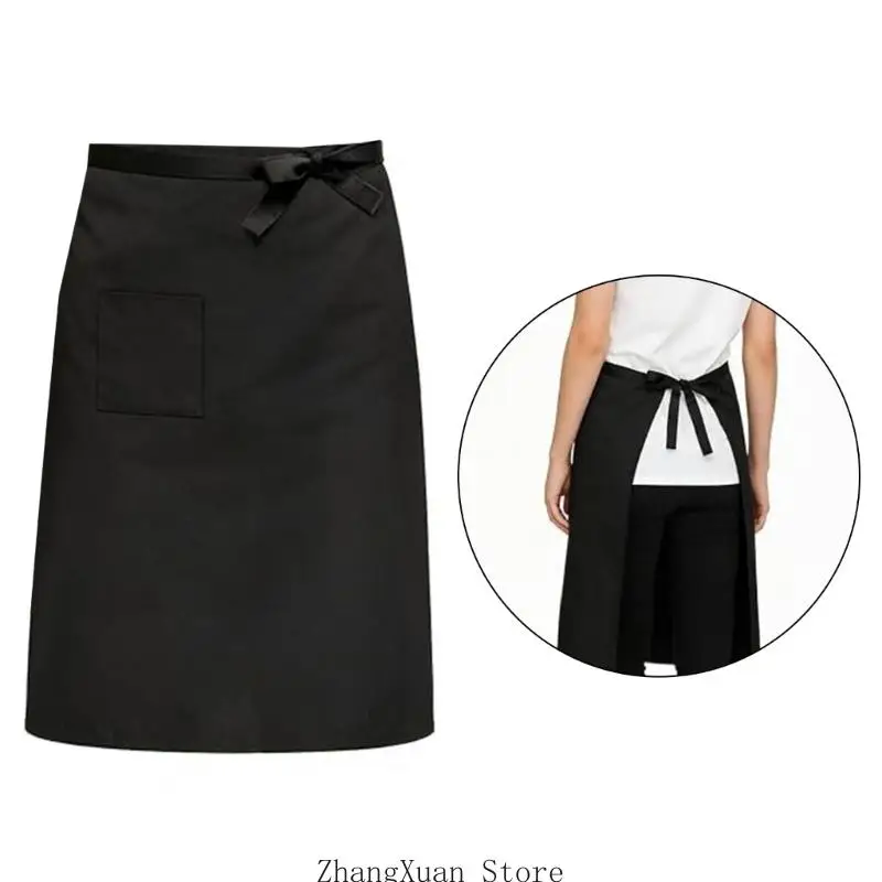 Schwarze Küchen-Servierschürze 3er-Pack mit verstellbarer Tasche zum Kochen Backen Zuhause 3XUF – Detail 3