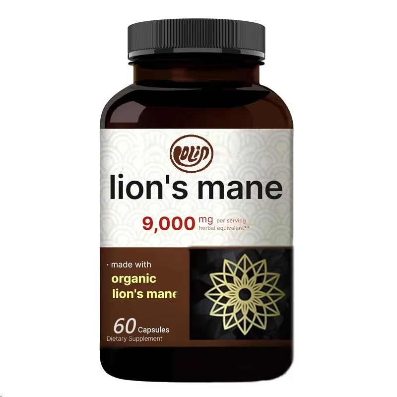 

Lion Mane Mushroom Supplemental Capsules 9000mg 60 capsules Cognitive Brain Puzzle and Immune Health Support - Non GMO