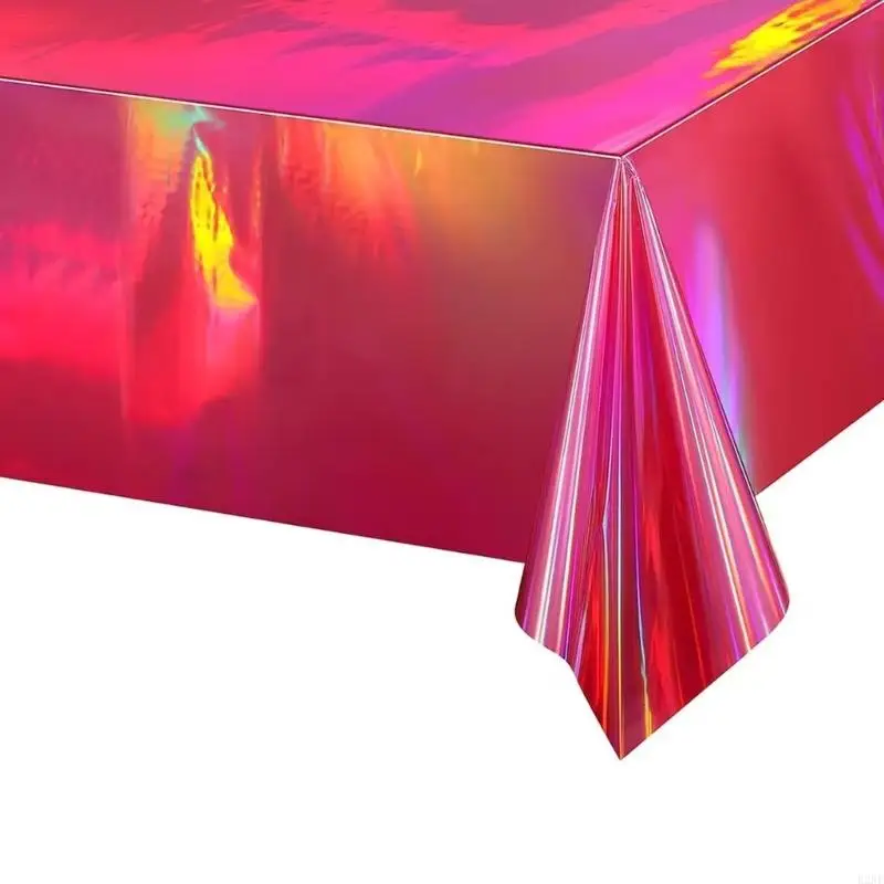 

B2RF Rainbows Отражающая одноразовая стола для стола Большой размер 137x274 см. Прочный алюминиевый фильм для дни рождения