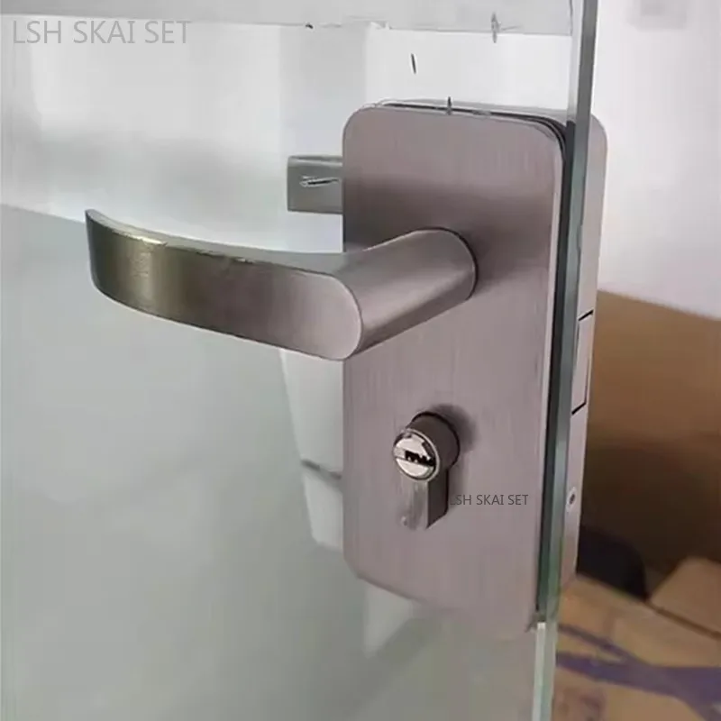 

Двусторонняя дверная ручка, замок с защелкой из нержавеющей стали, офисные безрамные стеклянные дверные замки, замок для раздвижной двери сарая, домашнее оборудование