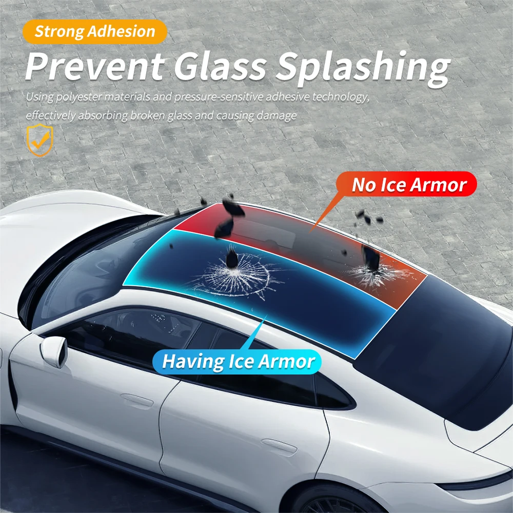 TPU Sunroof Ice Nail Sunscreen Explosion-Proof UV Reduction Roof Window Film for Porsche Taycan 2020 2021 2022 2023 2024