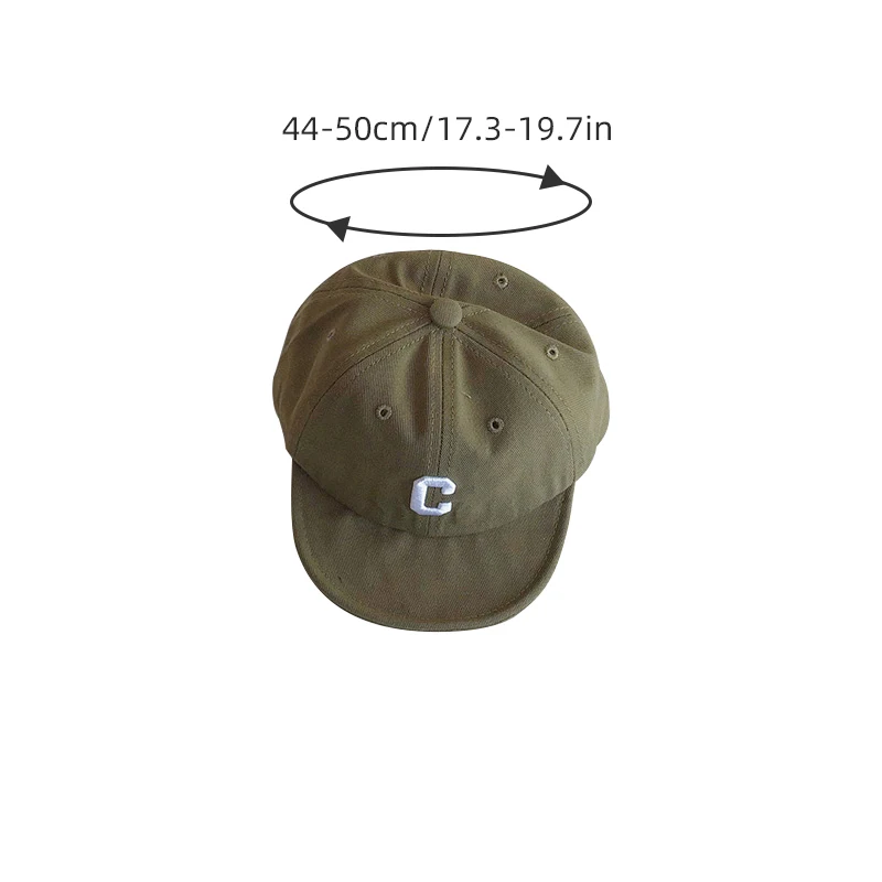 Letter C Baby Baseball Cap Summer Soft Cotton Infant Boy Hat Solid Color Adjustable Toddler Sun Cap