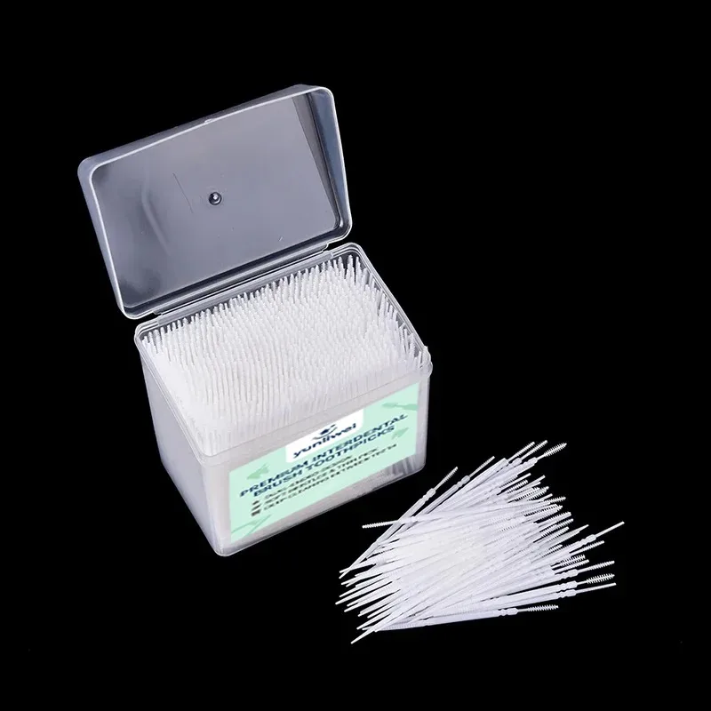1100 Sticks/box White Plastic Double Pointed Toothpick Food Grade Double Headed Toothpick Simple Packaging Oral Hygiene Yunliwei