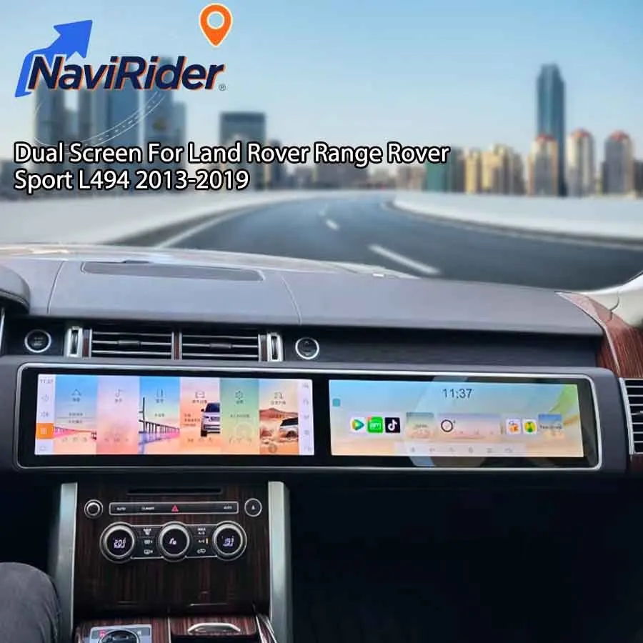 Dual Screen Android Multimedia Player For Land Rover Range Rover Sport L494 2013-2019 Car GPS Carplay Stereo Navigation 4G WiFi