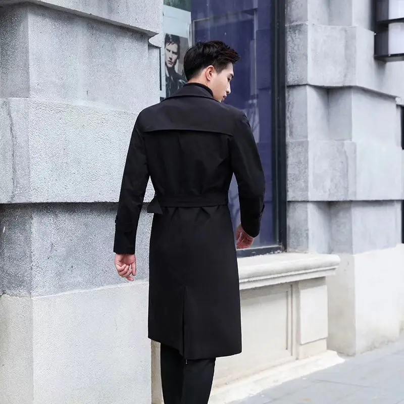 

Premium Men's Mid Length Trench Coat 2025​ Over Knee Double Layer Windproof Casual Outerwear