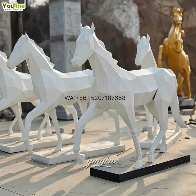 Wmwmnu Life Size Modern Outdoor Animal Resin Fiberglass Horse Garden Statues