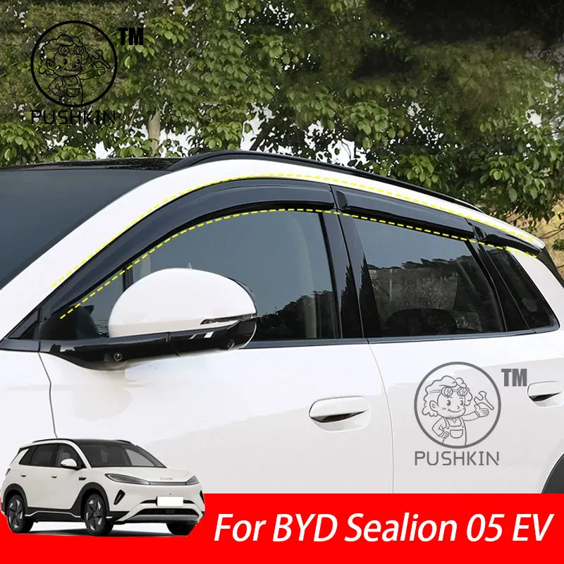 

Car Side Window Deflector Window Visor Vent For BYD sealion 05 EV 2025 Wind Shields Sun Rain Guards Awnings Shelters