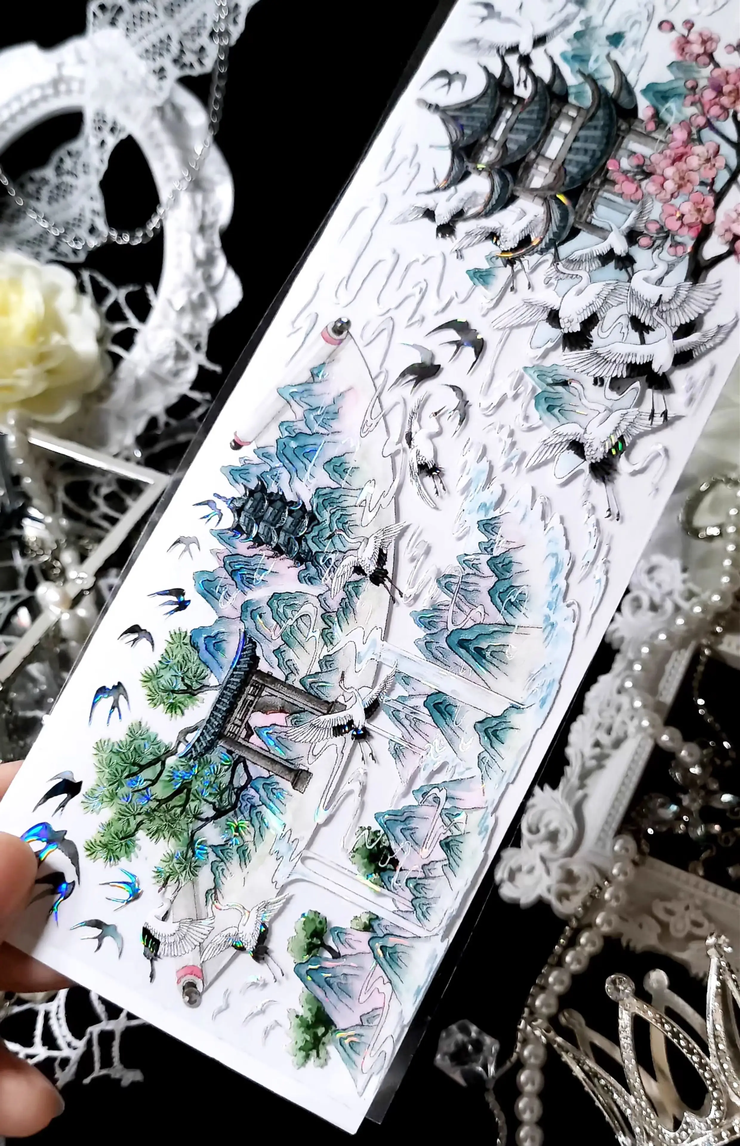 Chinese Style Washi Tape - Chun Ying Jin Shell Light Design PET