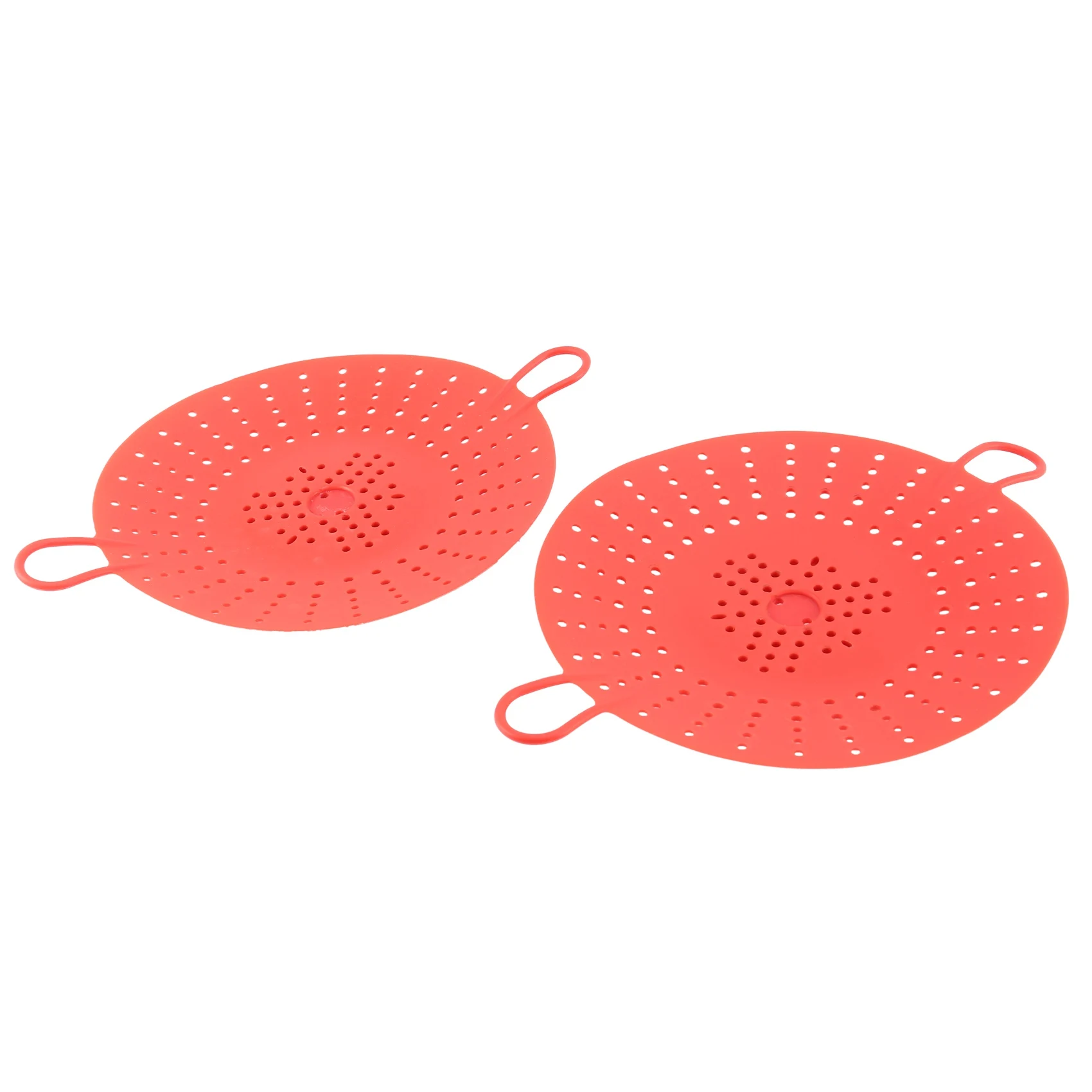 ABNQ 2 Pcs Silicone Steamer,Vegetable Steamer Basket Insert for Pressure Cookers, Microwavable, Multicookers,Red