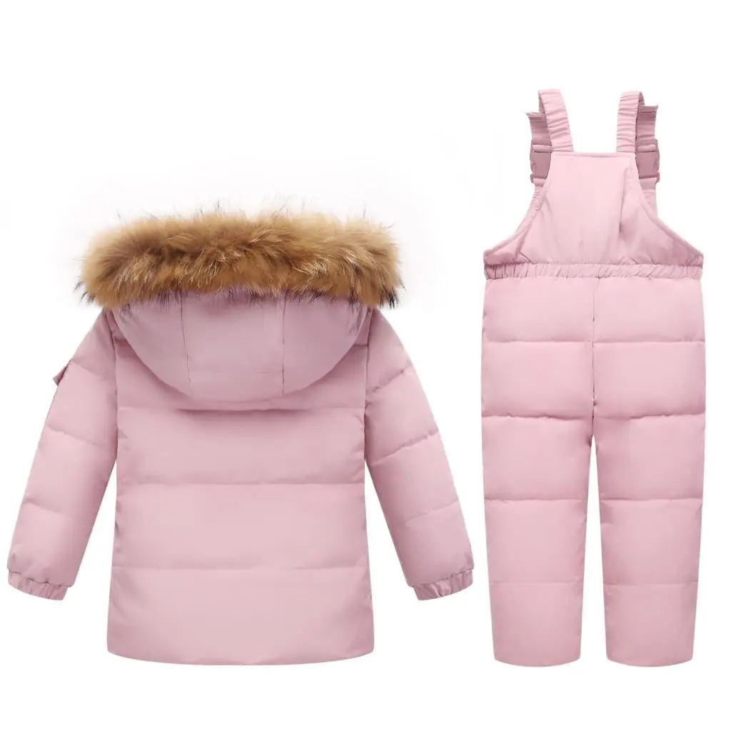 UNITIM -30 Degree Russia Winter Children Boys Clothes Set Down Jacket Coat + Overalls For Boys 1-5 Years Kids Baby Girl Snowsuit