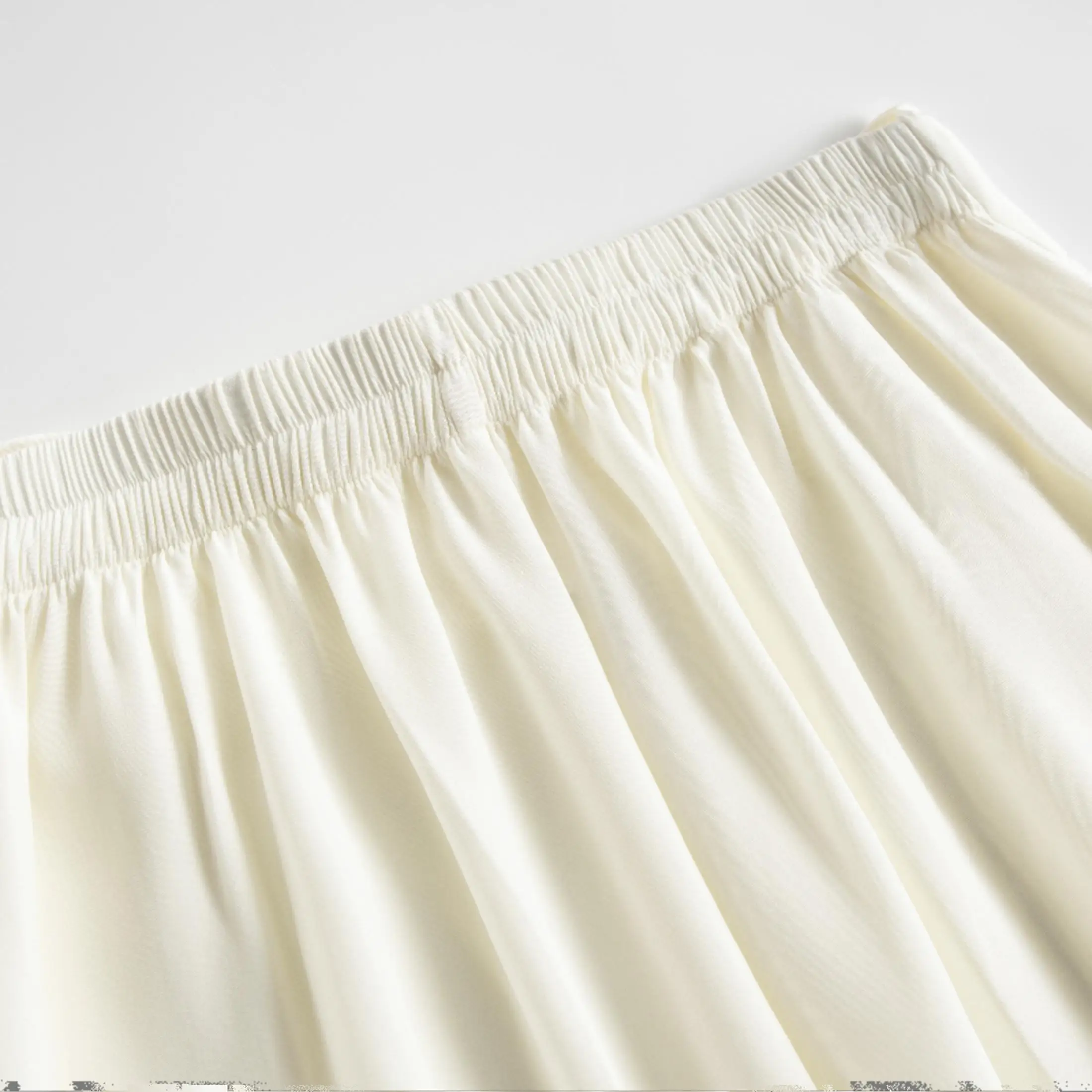 30MM Heavy Weight Natural Mulberry Silk Beige Elastic Waist Casual Versatile Women's Fashionable Wide Leg Pants