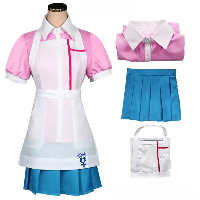 Mikan Tsumiki Cosplay Anime Danganronpa Mikan Tsumiki Cosplay Costume Dress Wig Maid Uniform Halloween Costumes Dress for Women