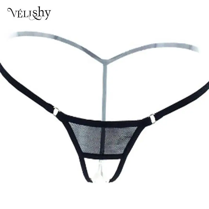 Women Sexy Open Crotch G-string Exotic Lingerie Female Mesh Thong Underwear Women\'s Low Waist Hollow Out Panties