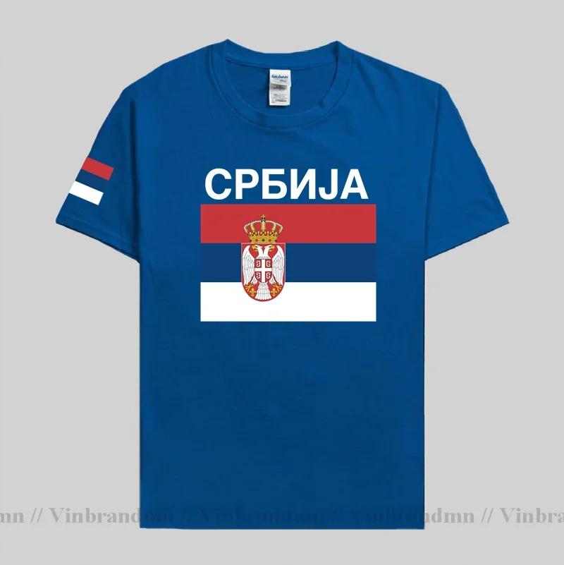 Serbia Serbian Serbs Mens T Shirts Jerseys Nation Team Tshirt 100% Cotton T-shirt Clothing Tops Tees Country Sporting SRB Srbija