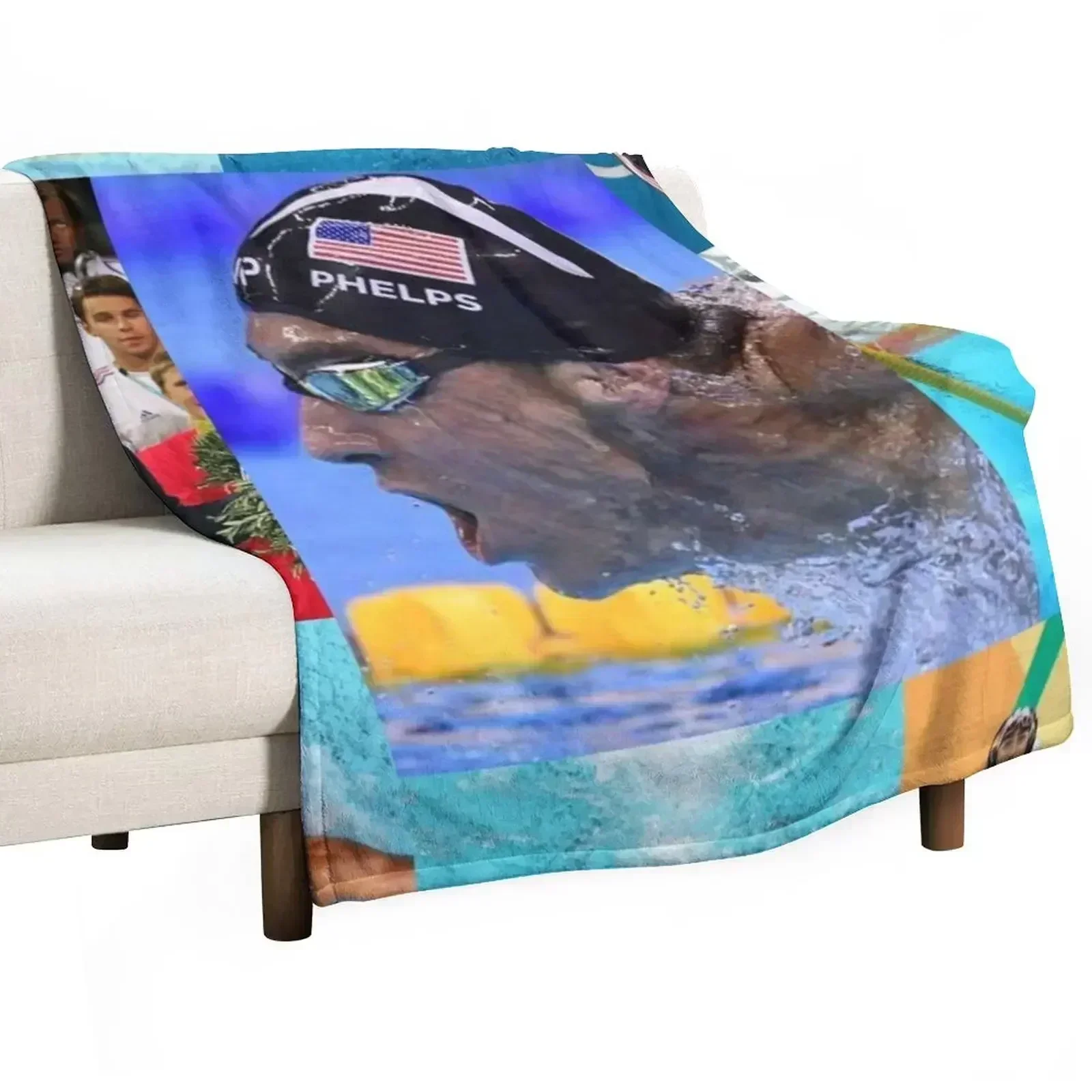 New Michael Phelps Throw Blanket Outdoor Soft Blanket for Picnic Beach Camping