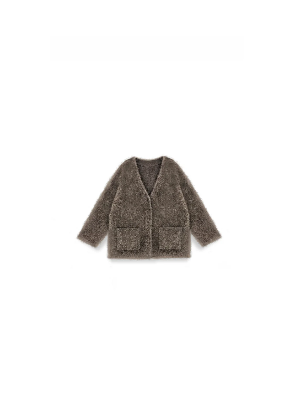 

Новый кардиган Laid-ba Elegance V-ne Brued Thiened: теплая нейлоновая верхняя одежда прямого кроя из искусственного кроличьего меха для женщин на осень-зиму