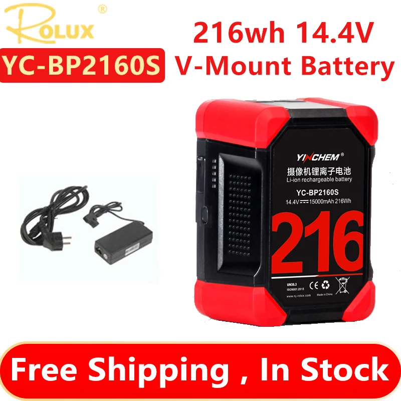 ROLUX  YC-BP2160S V-Mount Camera Battery 216wh 14.4V Camera SONY Digital SLR Fill Light LiveLarge Capacity Anti - Fall