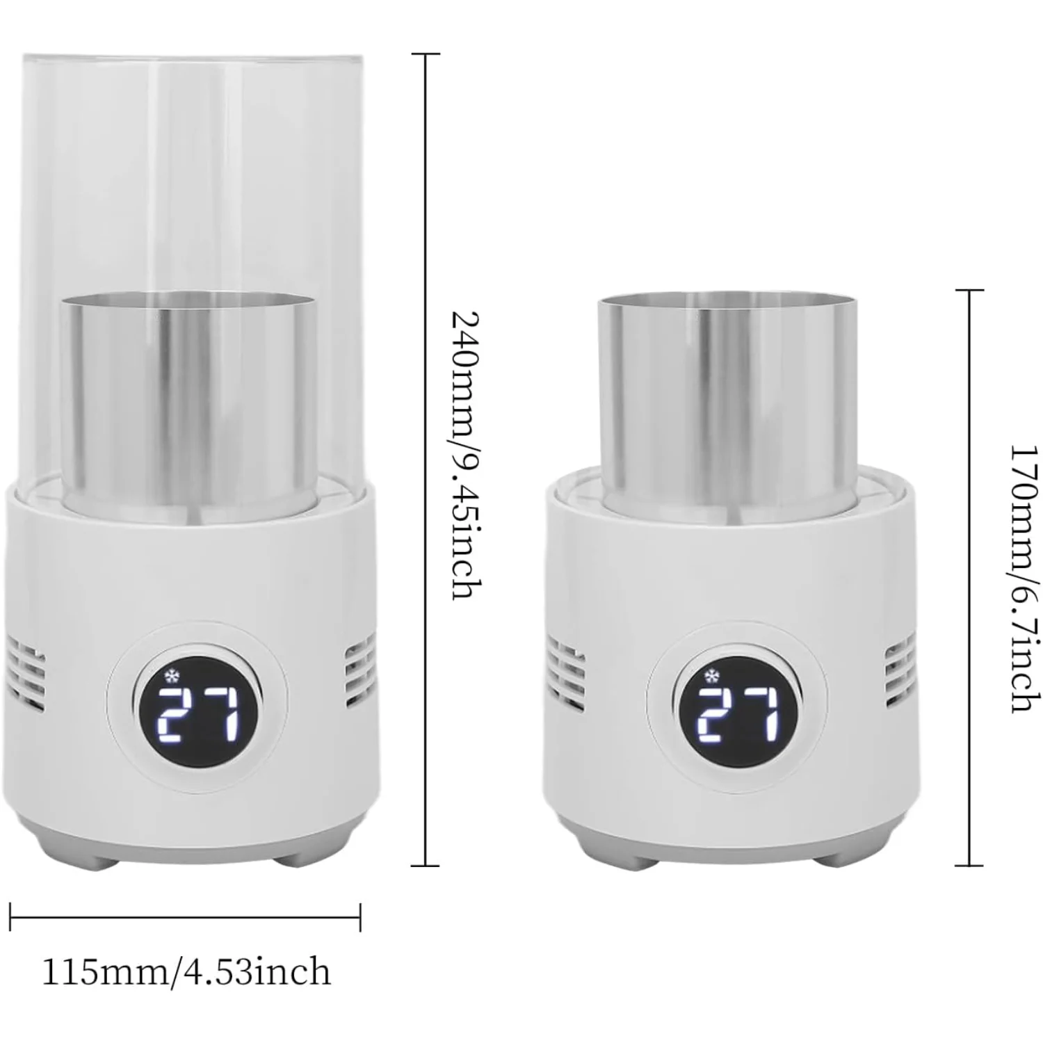 Smart Portable 2 in 1 Cool and Heat Cup, Beverage Cooler, Coffee Warmer, 2°C~55°C Fast Cooling or Heating, Lightweight Desktop