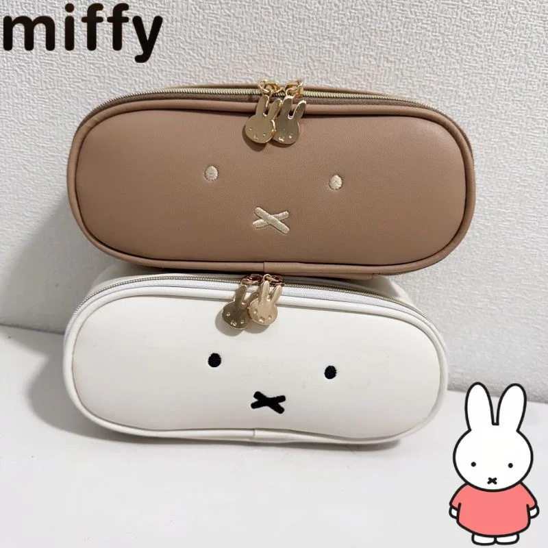 

New Miffy Rabbit Sweet and Cute Creative Cartoon Pattern Simple Fashion PU Waterproof Pencil Case Large Capacity Makeup Bag